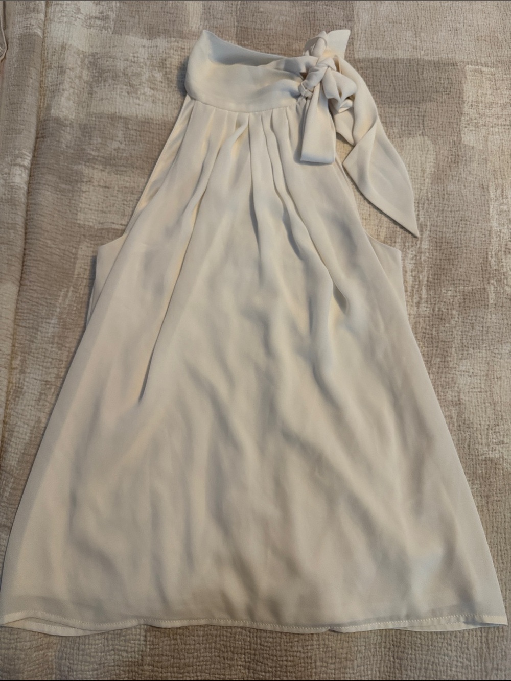 Express Cream Halter Top with Neck Tie